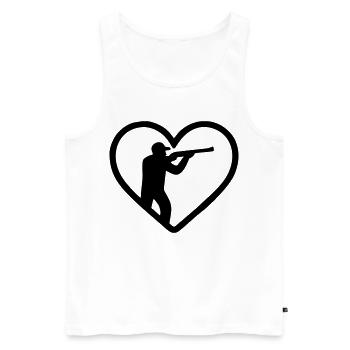 Jagdherz – Jäger-Silhouette - Männer Premium Bio Tank Top - Weiß - Vorne - AI Model Male 178 light (178cm)