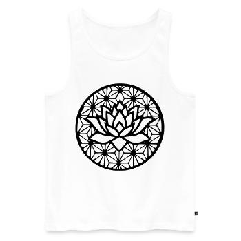 Blume des Lebens & Lotus - Männer Premium Bio Tank Top - Weiß - Vorne - Michal (187cm)