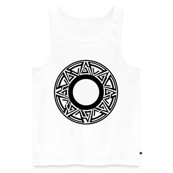 Modern Circle - Men's Premium Organic Tank Top - white - Front - AI Model Male 178 light (178cm)