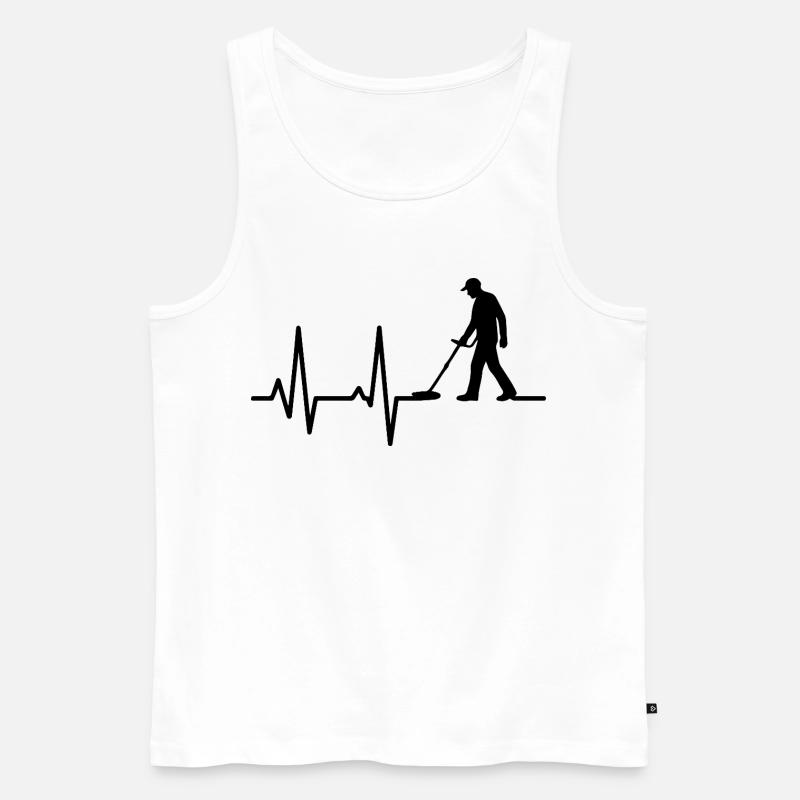 Herzschlag-oder-Metall-Detektions-Enthusiast - Männer Premium Bio Tank Top - Weiß