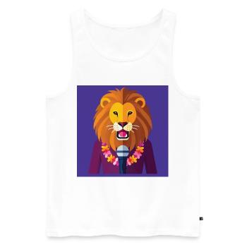 HUMAN LION - baby & kids - Men's Premium Organic Tank Top - white - Front - Michal (187cm)