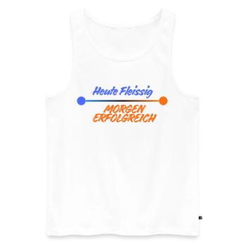 BUSY TODAY. TOMORROW SUCCESSFUL. - Men's Premium Organic Tank Top - white - Front - Michal (187cm)