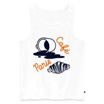 Croissant Coffee Paris - Men's Premium Organic Tank Top - white - Front - AI Model Male 178 light (178cm)