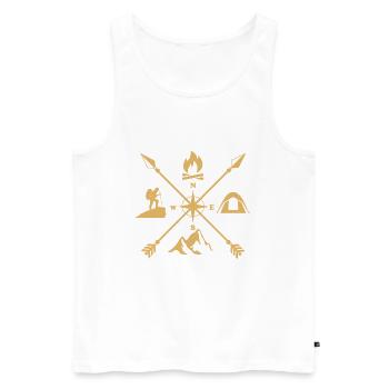 Mountains and compass for hiking - Men's Premium Organic Tank Top - white - Front - Michal (187cm)