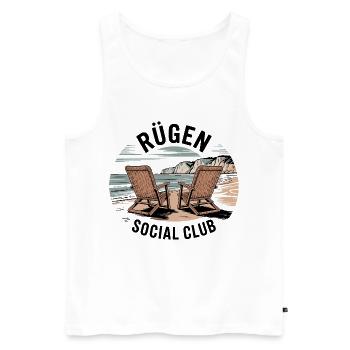 Rügen Holiday Baltic Sea Travel Beach - Men's Premium Organic Tank Top - white - Front - AI Model Male 178 light (178cm)