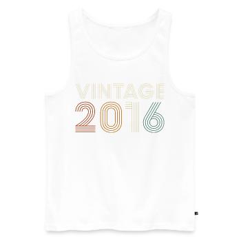 2016 Vintage Rétro Cadeau d’anniversaire - Débardeur bio Premium Homme - blanc - Devant - Michal (187cm)