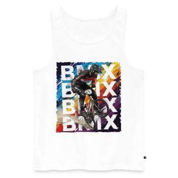 BMX - Débardeur bio Premium Homme - blanc - Devant - Michal (187cm)