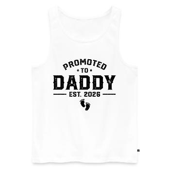 Daddy Est 2026 – Papa drôle - Débardeur bio Premium Homme - blanc - Devant - Michal (187cm)