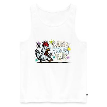 Je vais à Hendl Ce graffiti Denglisch Spruch - Débardeur bio Premium Homme - blanc - Devant - Michal (187cm)