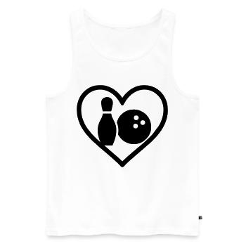 Heart Bowling Pinball Sportgeschenk - Männer Premium Bio Tank Top - Weiß - Vorne - AI Model Male 178 light (178cm)