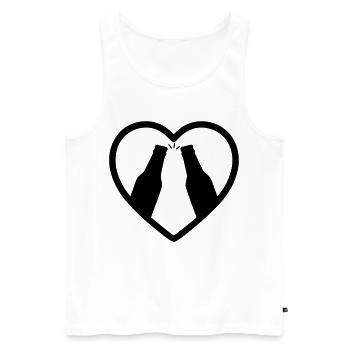 Heart Bottles Beer Aperitif Gift - Men's Premium Organic Tank Top - white - Front - AI Model Male 178 light (178cm)