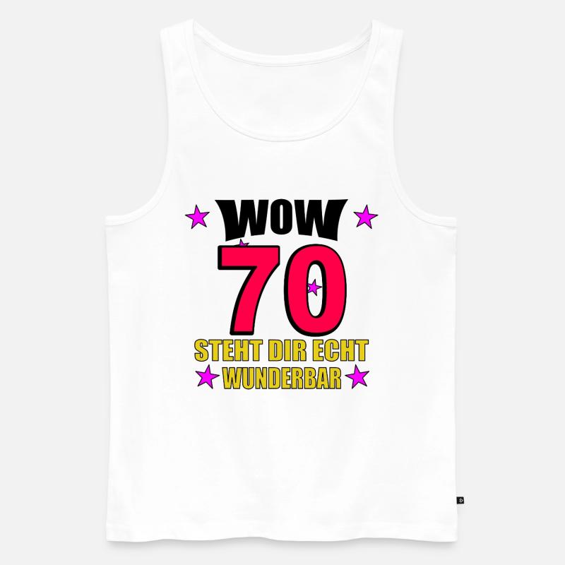 70er Jubiläum Steht Dir Wunderbar - Männer Premium Bio Tank Top - Weiß