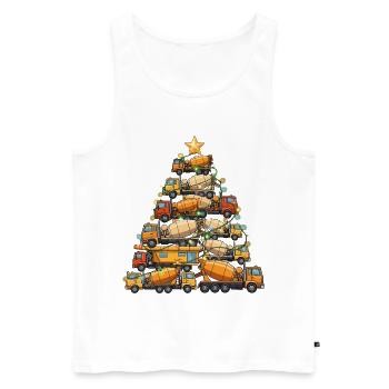 Funny Concrete Mixer Tree Christmas Tree Gift - Men's Premium Organic Tank Top - white - Front - Michal (187cm)