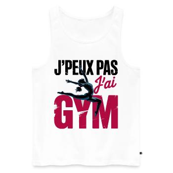 Ich kann nicht, ich habe Fitnessstudio | Turngeschenk | Fitnessstudio - Männer Premium Bio Tank Top - Weiß - Vorne - Michal (187cm)