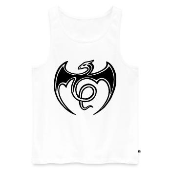 Fliegender Schwarzer Drache - Männer Premium Bio Tank Top - Weiß - Vorne - AI Model Male 178 light (178cm)