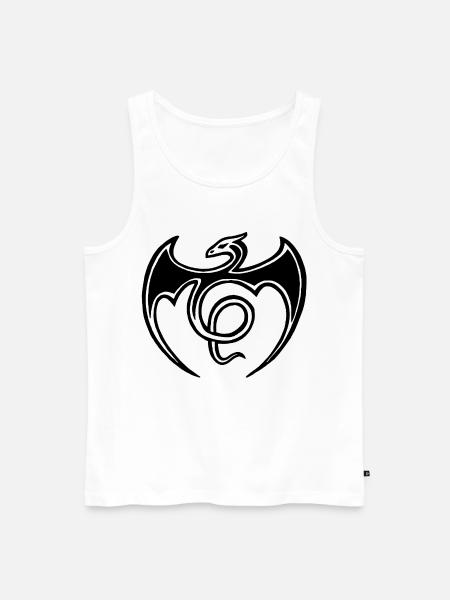Flying Black Dragon - Men's Premium Organic Tank Top - white