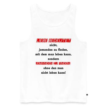 ♡ SAYING -> LOVE MEANS ♡ - Men's Premium Organic Tank Top - white - Front - AI Model Male 178 light (178cm)
