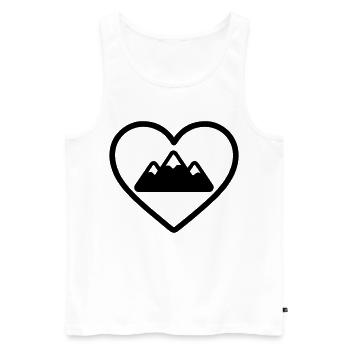 Cœur de la Montagne - Débardeur bio Premium Homme - blanc - Devant - AI Model Male 178 light (178cm)