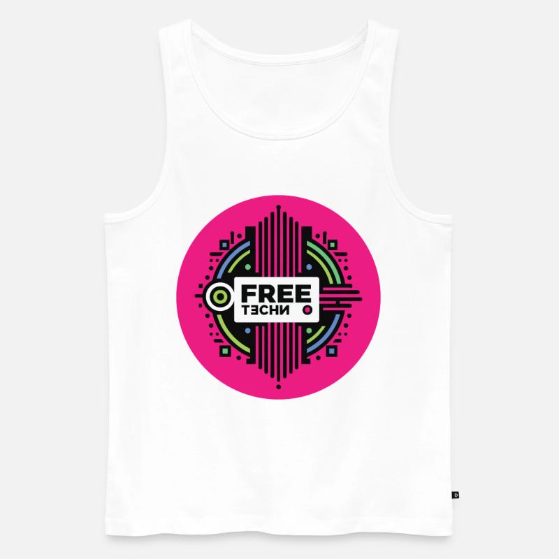 FREE TECHNO #2 – lass uns reden. - Männer Premium Bio Tank Top - Weiß