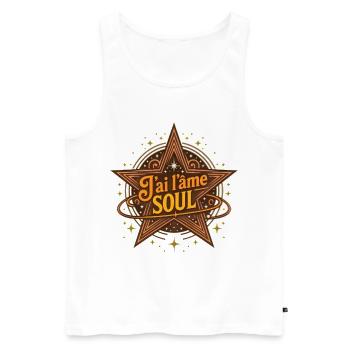 J'AI L'ÂME SOUL #2 – lass uns reden. - Männer Premium Bio Tank Top - Weiß - Vorne - AI Model Male 178 light (178cm)