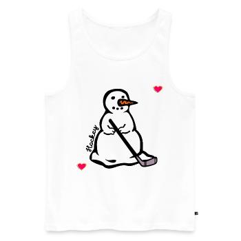 Hockey Enfant Snowman d’Hiver - Débardeur bio Premium Homme - blanc - Devant - AI Model Male 178 light (178cm)
