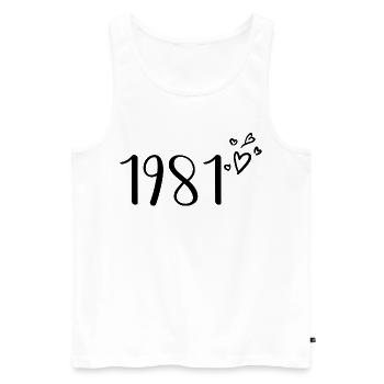 1981 - Männer Premium Bio Tank Top - Weiß - Vorne - Michal (187cm)