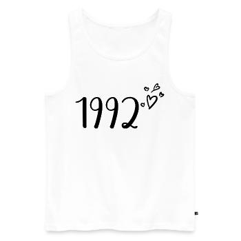 1992 - Men's Premium Organic Tank Top - white - Front - Michal (187cm)