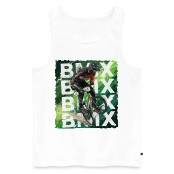 BMX Bike - Männer Premium Bio Tank Top - Weiß - Vorne - AI Model Male 178 light (178cm)
