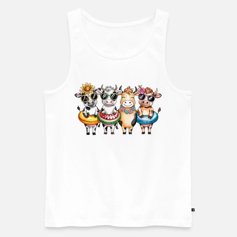 Sommer Kühe - Männer Premium Bio Tank Top - Weiß
