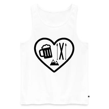 Heart Ski Beer - Men's Premium Organic Tank Top - white - Front - Michal (187cm)