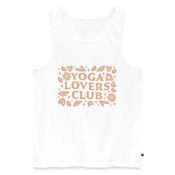 Club de groupe des amateurs de yoga esthétique beige - Débardeur bio Premium Homme - blanc - Devant - AI Model Male 178 light (178cm)