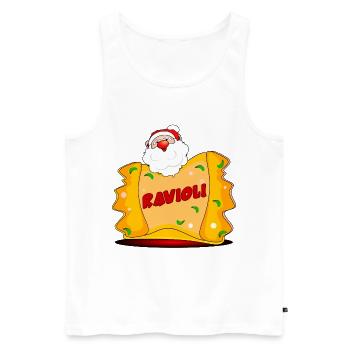 Natale Ravioli - Débardeur bio Premium Homme - blanc - Devant - AI Model Male 178 light (178cm)