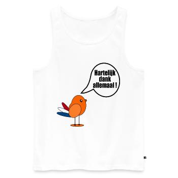 Niederländisch Vielen Dank Euch - Männer Premium Bio Tank Top - Weiß - Vorne - AI Model Male 178 light (178cm)