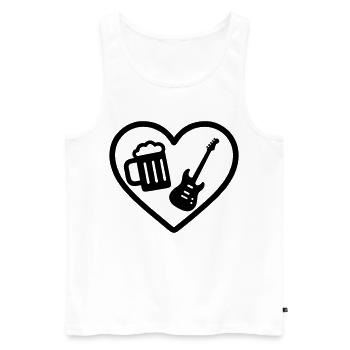 Heart Rock Beer - Men's Premium Organic Tank Top - white - Front - Michal (187cm)