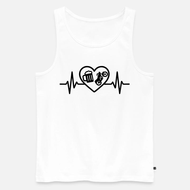 Herz Motorrad Bier - Männer Premium Bio Tank Top - Weiß