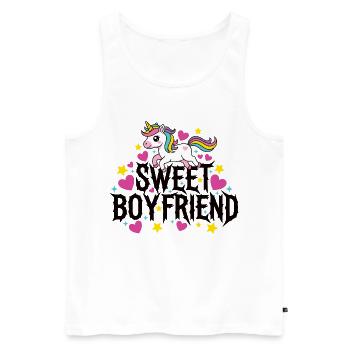 Couple de Valentines licorne - Débardeur bio Premium Homme - blanc - Devant - Michal (187cm)