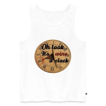 Oh Look It's Wine O'Clock – Sundial Illustration - Men's Premium Organic Tank Top - white - Front - AI Model Male 178 light (178cm)