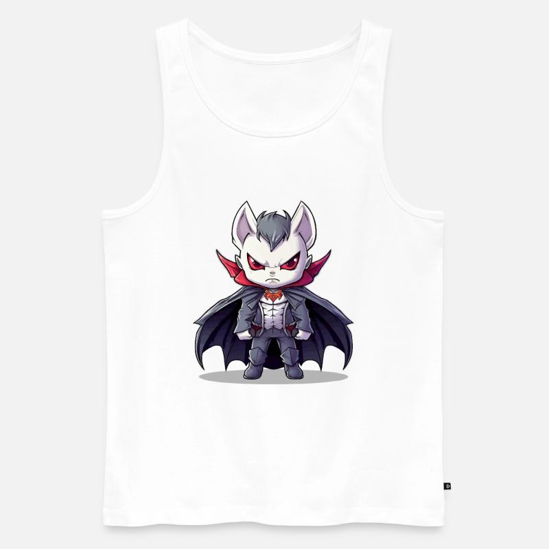 Chibi Vampir im Anzug mit Cape - Männer Premium Bio Tank Top - Weiß