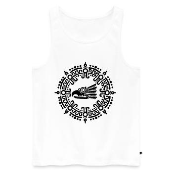 Black Aztec symbol - Men's Premium Organic Tank Top - white - Front - Michal (187cm)