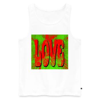 Love in Retro Tie Dye Style - Men's Premium Organic Tank Top - white - Front - Michal (187cm)