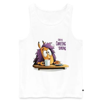 Kaffee Igel am Morgen - Männer Premium Bio Tank Top - Weiß - Vorne - AI Model Male 178 light (178cm)
