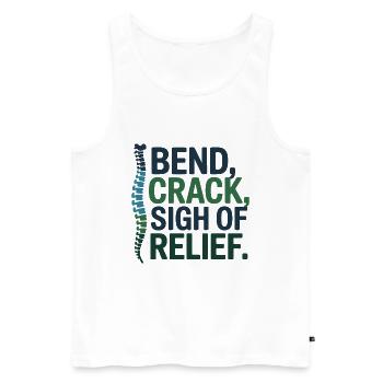 Chiropractor Bend Crack Sigh Of Relief  - Men's Premium Organic Tank Top - white - Front - AI Model Male 178 light (178cm)
