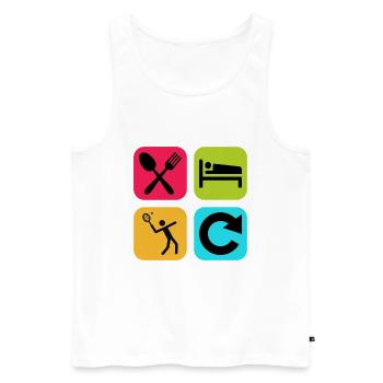 Eat Sleep Tennis Repeat Funny Quote Court - Men's Premium Organic Tank Top - white - Front - Michal (187cm)