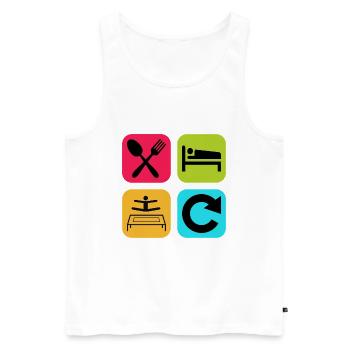 Eat Sleep Trampoline Repeat Funny Quote Jump - Men's Premium Organic Tank Top - white - Front - Michal (187cm)