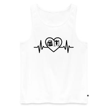 Herz Street Workout Bier - Männer Premium Bio Tank Top - Weiß - Vorne - Michal (187cm)
