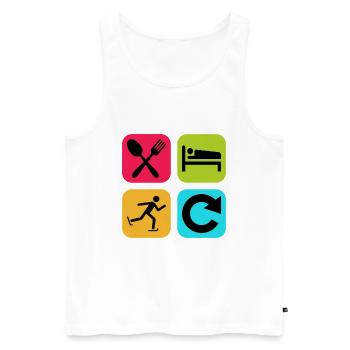 Eat Sleep Skating Repeat Funny Quote - Men's Premium Organic Tank Top - white - Front - Michal (187cm)