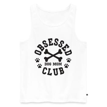 Obsessed Dog Mom Club Besessene Hundemama - Männer Premium Bio Tank Top - Weiß - Vorne - AI Model Male 178 light (178cm)