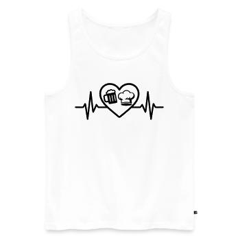 Heart Beer Kitchen Humor - Men's Premium Organic Tank Top - white - Front - Michal (187cm)