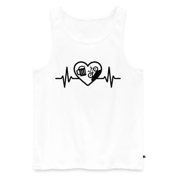 Humour de VTT Heart Beer - Débardeur bio Premium Homme - blanc - Devant - AI Model Male 178 light (178cm)