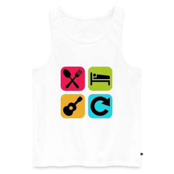 Eat Sleep Guitar Repeat Funny Quote Music - Men's Premium Organic Tank Top - white - Front - Michal (187cm)